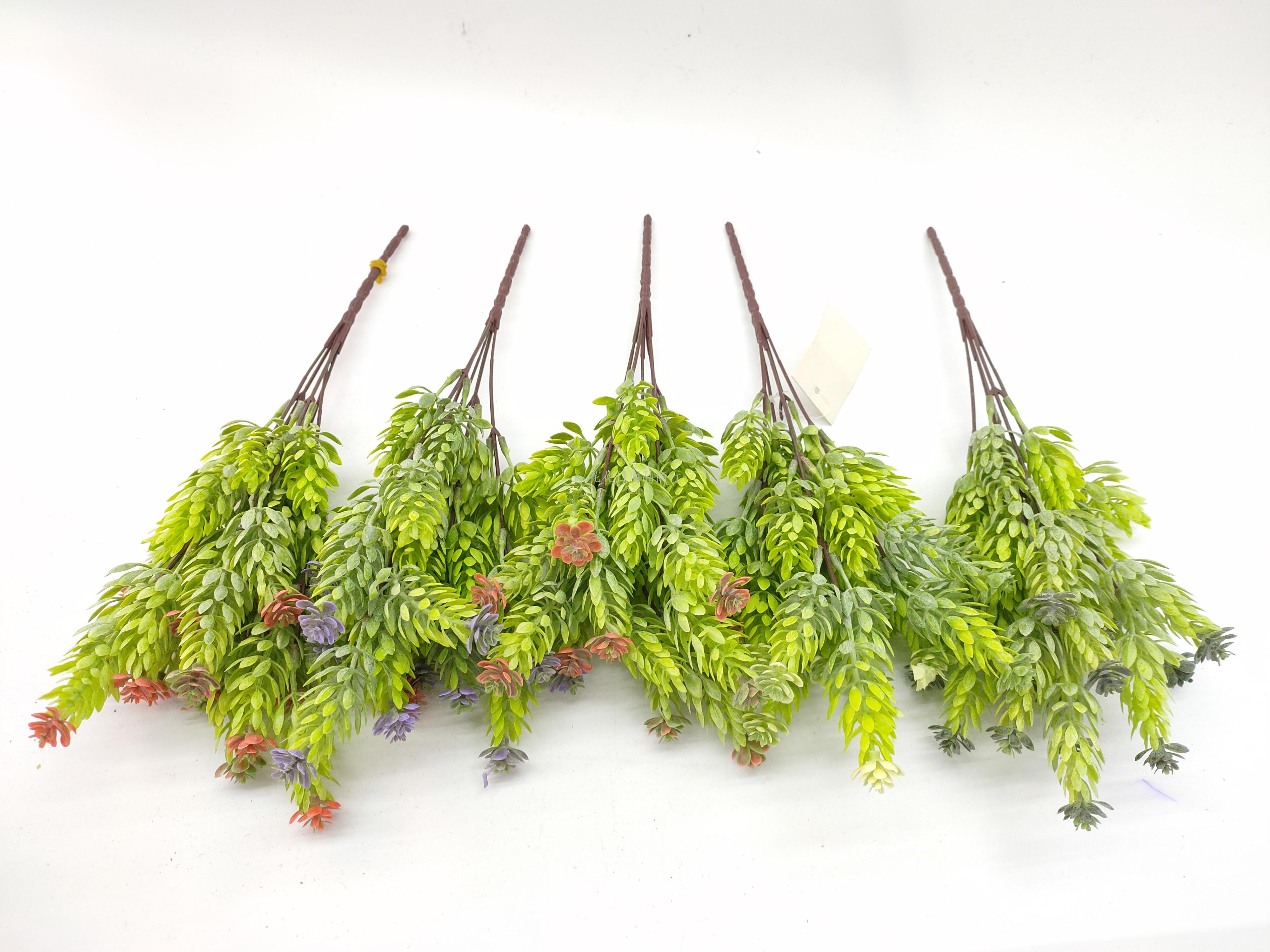 Simulation of a single bouquet of green ornamental flowers and plants placed a single branch simulation of plants