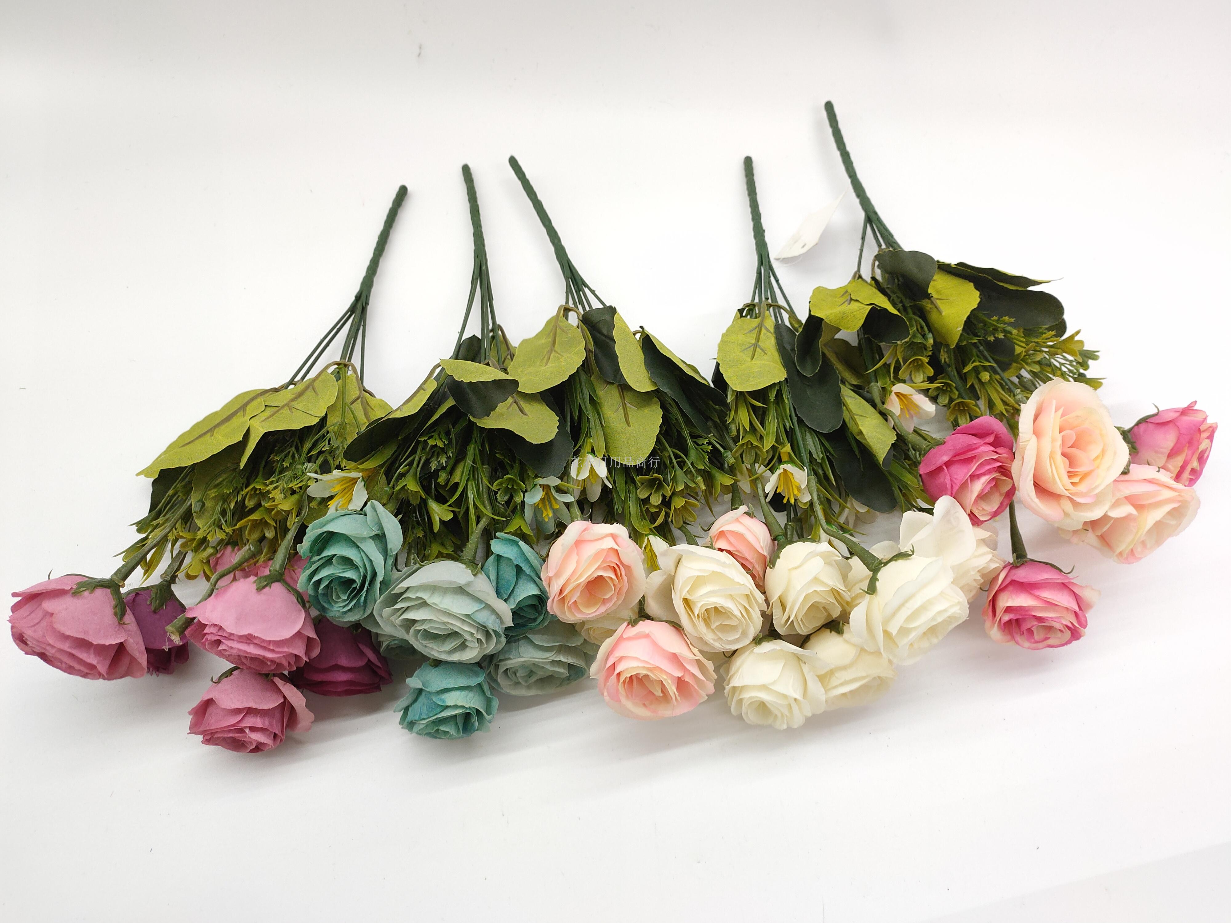 仿真玫瑰花客厅装饰情人节单支干花摆件塑料插花摆设图