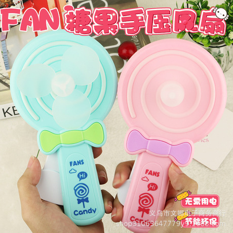 Lollipop hand-pressed fan, outdoor portable with strong wind force, small fan, safe and environmentally friendly for girls, children and students Specification image