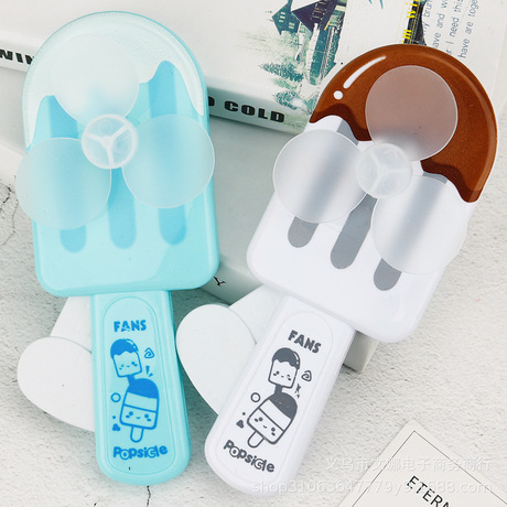 Ice cream Popsicle hand-pressed fan, cute cartoon manual fan, eco-friendly portable small fan, promotional gift Specification image