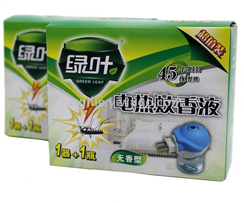 649 绿叶电热蚊香液 耐用45夜套装1个电热器加1瓶驱蚊液 无香型