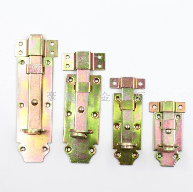 彩锌扁插销 南美款可挂锁 葫芦头重型铁插销图