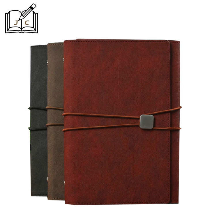 Factory wholesale of creative color-changing leather six-hole three-fold loose-leaf notebooks A5 business loose-leaf notebooks with customized logos