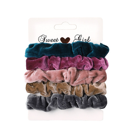 Qiyue InS-style simple fabric large intestine hair band, candy-colored hair tie, versatile large intestine hair band set headwear C145 Item Picture