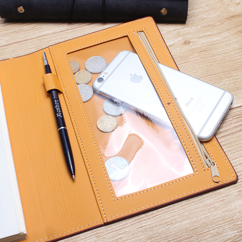 Factory wholesale of creative color-changing leather six-hole three-fold loose-leaf notebooks A5 business loose-leaf notebooks with customized logos Application Scenario