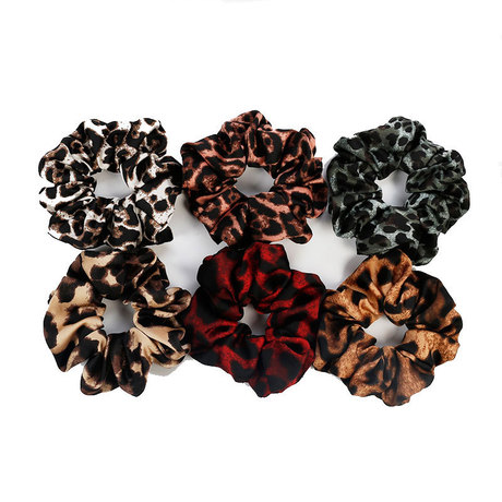 Qiyue Amazon Cross-border Bright Leopard Print Large Intestine Band, hair band, elastic band, direct sales from Yiwu factory, customizable C152 details Picture