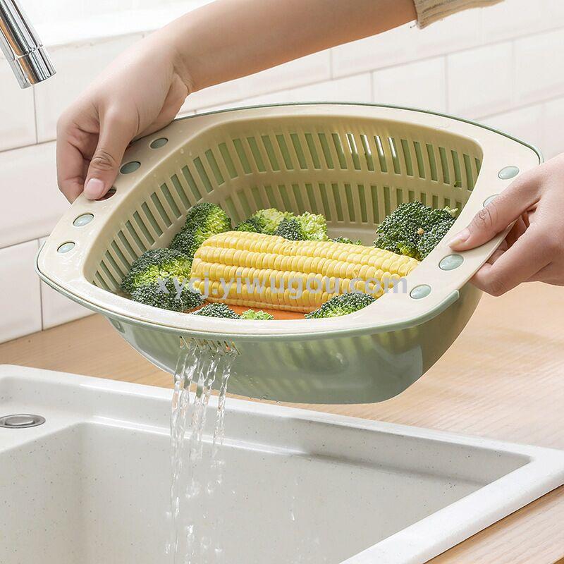 厨房多功能沥水篮双层塑料洗菜盆