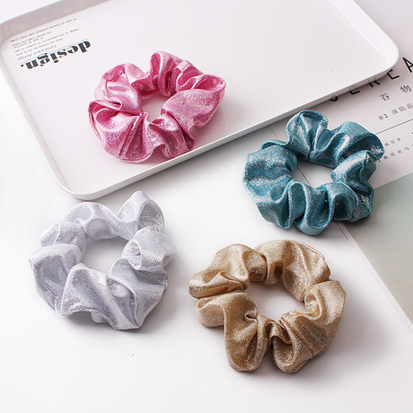 Cross-border supply metal bright color Scrunchies hair band with gilding and two-color large intestine circle headpiece C86 Specification drawing