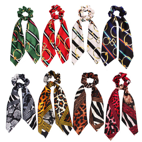 Qiyue Fashion Hair Tie Bow Tail satin Ribbon Fabric Large Intestine Ring Hair Accessory Factory Direct Sales full figure