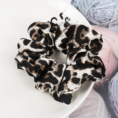 Qiyue Amazon Cross-border Bright Leopard Print Large Intestine Band, hair band, elastic band, direct sales from Yiwu factory, customizable C152 Specification drawing