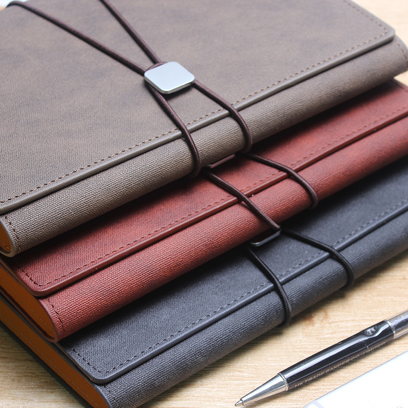Factory wholesale of creative color-changing leather six-hole three-fold loose-leaf notebooks A5 business loose-leaf notebooks with customized logos Specification image