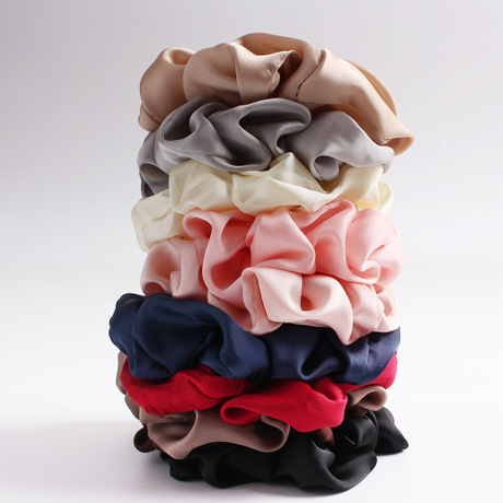 Qiyue Cross-border Supply Amazon colorful hair band, large intestine band, solid color, satin color, T-shaped hair band, headpiece C106 thumbnail