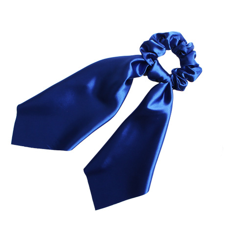 Qiyue Exclusive Amazon source European and American fashion fabric hair bands, satin solid color long ribbon large bowel band headwear Item Picture