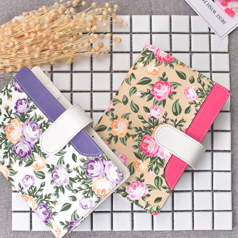 Factory direct sales A6 travel planner, creative and fresh floral loose-leaf planner, notepad, student diary Specification image