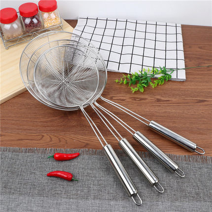 Stainless steel colander household hotpot scoop line oil leakage fried noodles mala hot dumplings sieve sieve large kitchen thumbnail