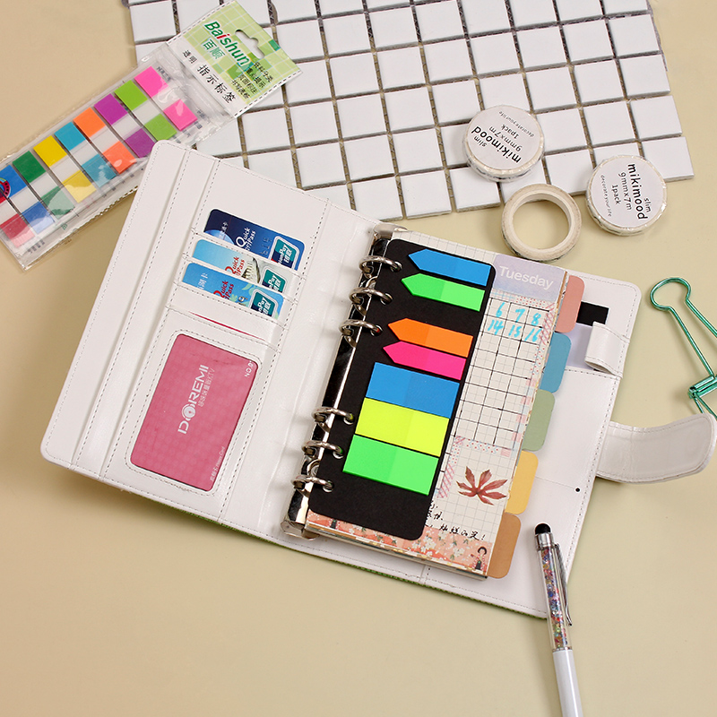 Factory direct sales of creative and fresh A6 diary books with imitation woven leather surface. Wholesale of diary books and notebooks in stock details Picture