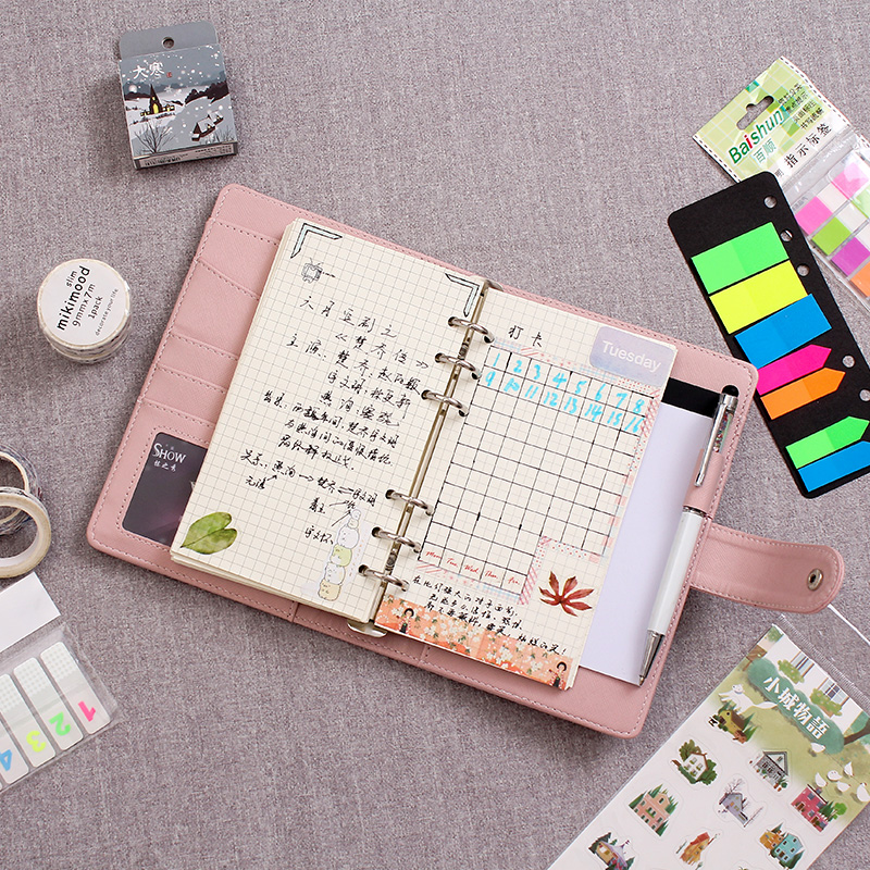 Factory direct sales of loose-leaf planner, Japanese-style fresh and light portable diary, a6 travel planner customized Specification image