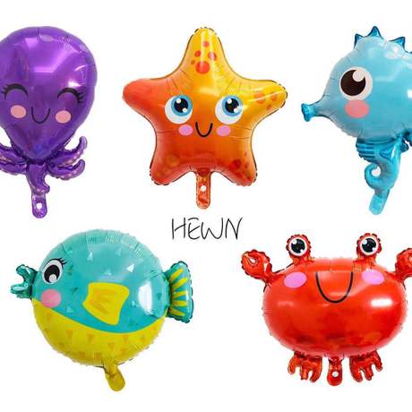 Cross-border new sea animal Floating Air ball birthday party decorated balloon seahorse starfish cartoon balloon thumbnail