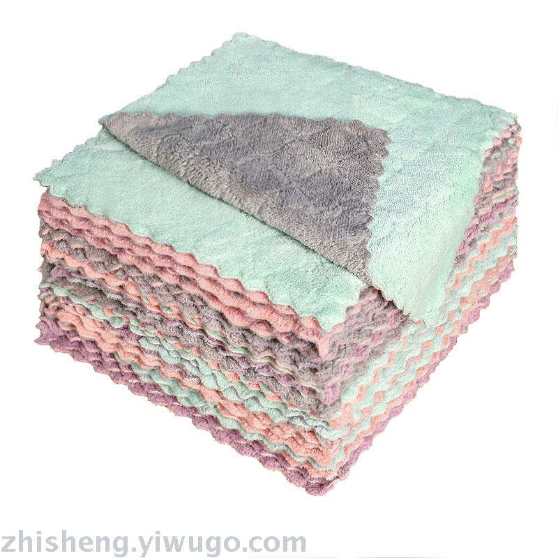 Non-stick oil cleaning cloths, kitchen absorbent cleaning cloths for wiping tables and dishes, non-shedding dishwashing cloths, hand towels, scouring pads, cleaning cloths Item Picture