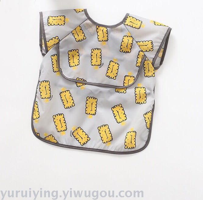 Baby feeding cover, waterproof and dirt-proof, summer thin sleeveless baby bib, feeding pocket, saliva pocket, drawing coat Specification image