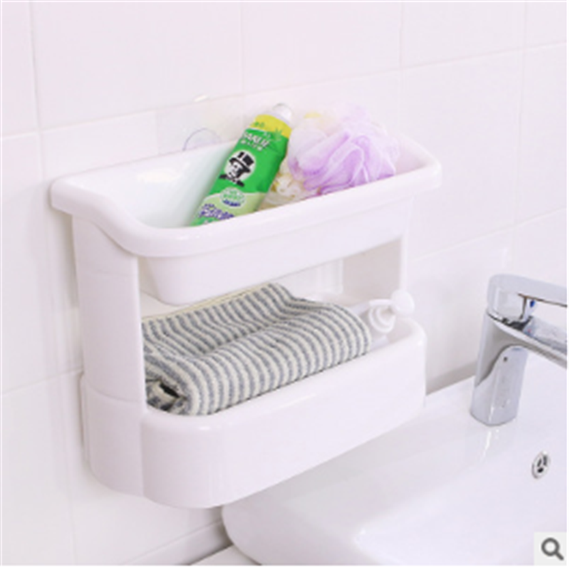 A multi-layered wall-mounted storage rack for daily use in the home, bathroom and kitchen details Picture