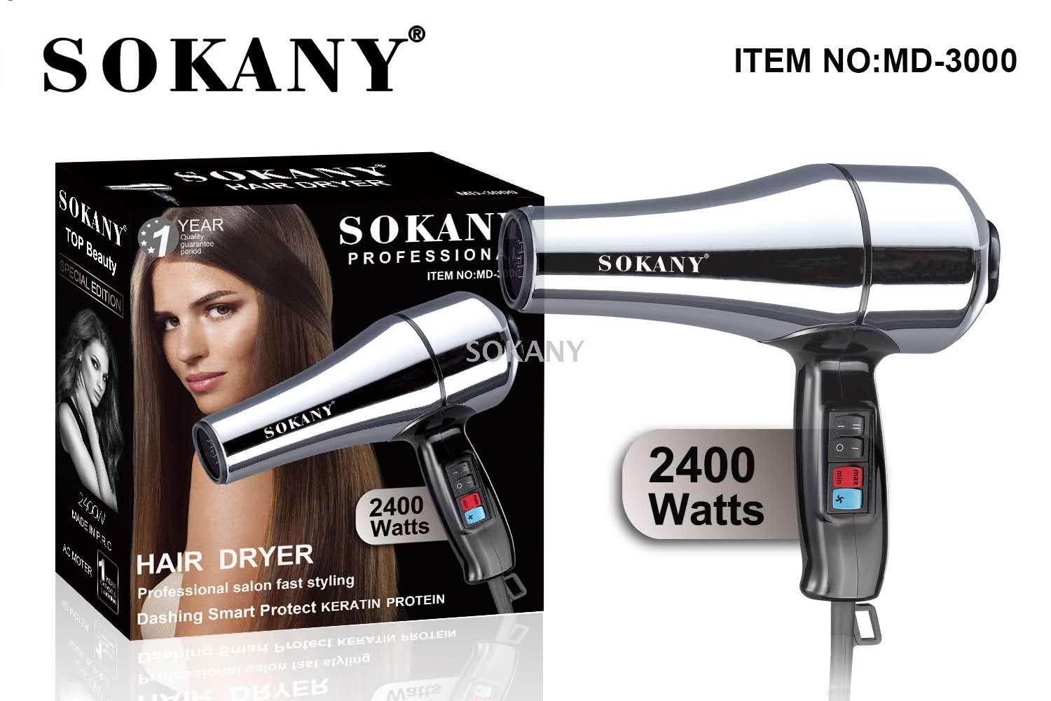 sokany hair dryer with dual hot and cold Settings, high-power hair dryer, large hair dryer for home use in hair salons