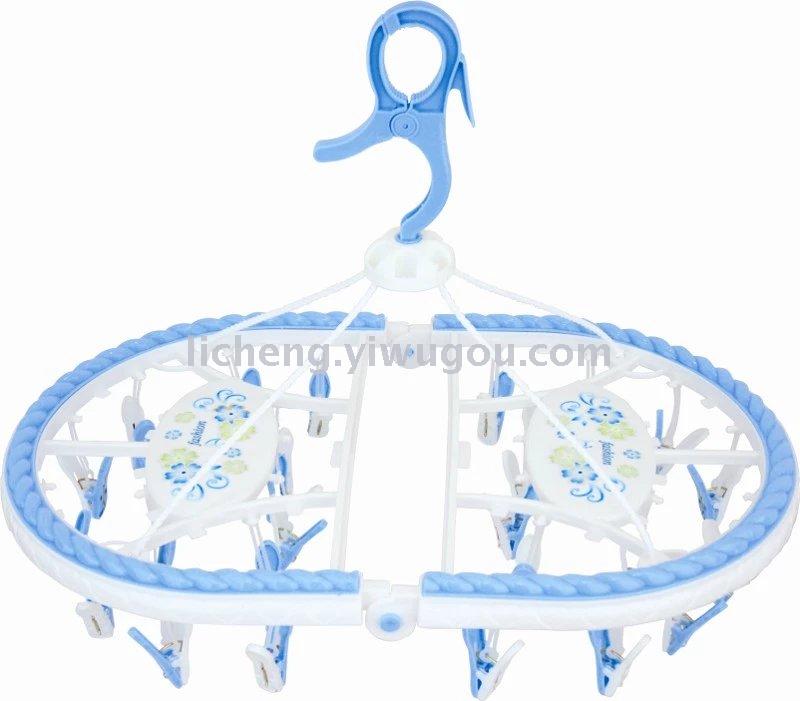 Multi-functional foldable clothes hanger, plastic clothes hanger, drying rack, sock and underwear drying rack, windproof drying rack