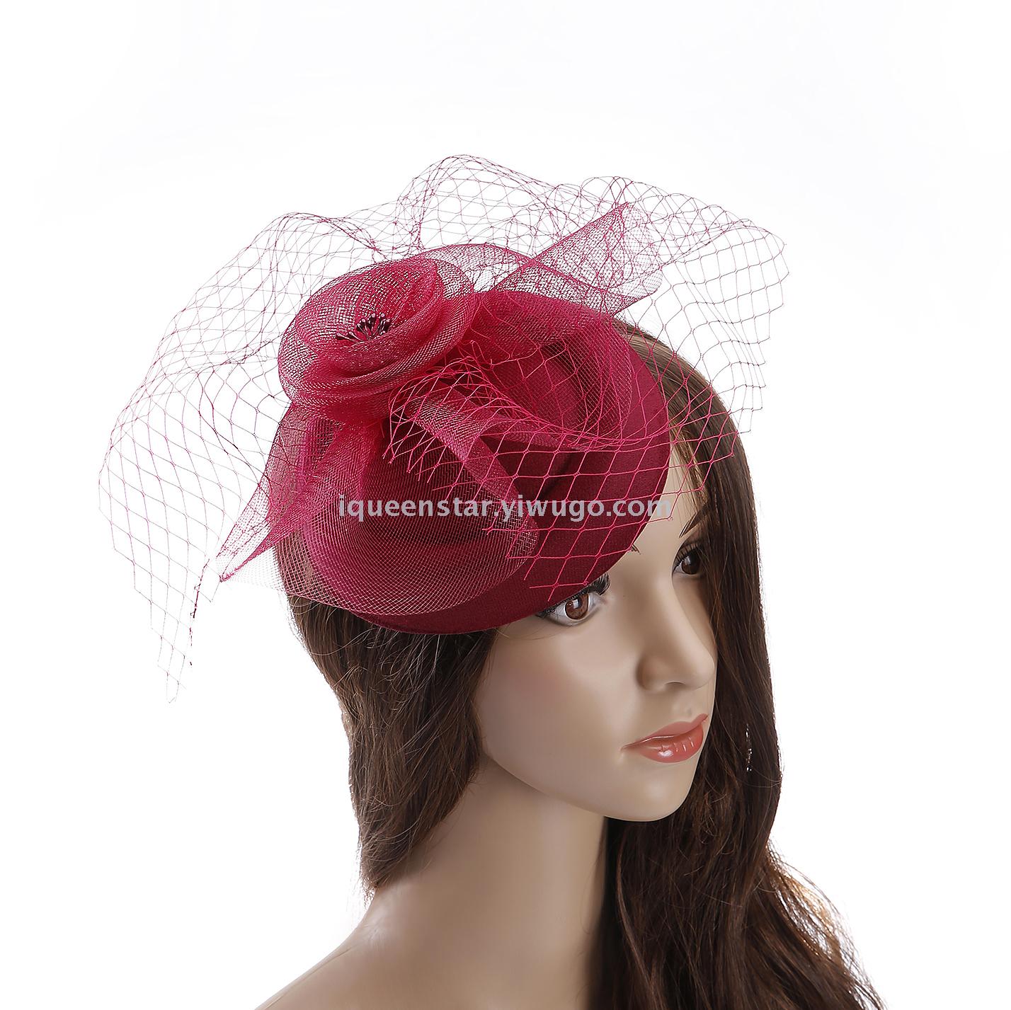 Cross-border supply of European and American style women's hats, ins Amazon summer new mesh Western-style banquet top hats Application Scenario