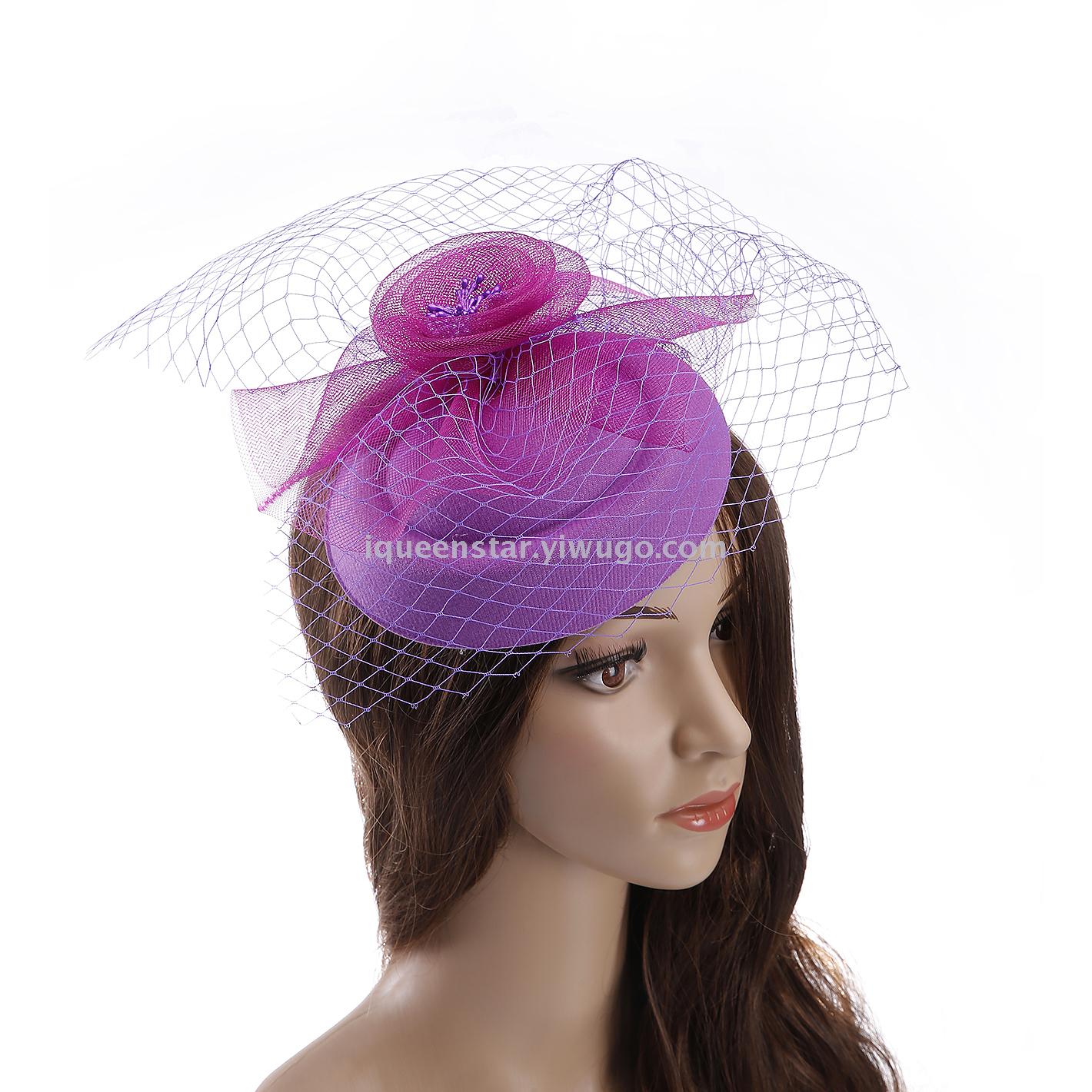 European and American style ladies' hats ins Amazon summer new gauze Western banquet bowler hats