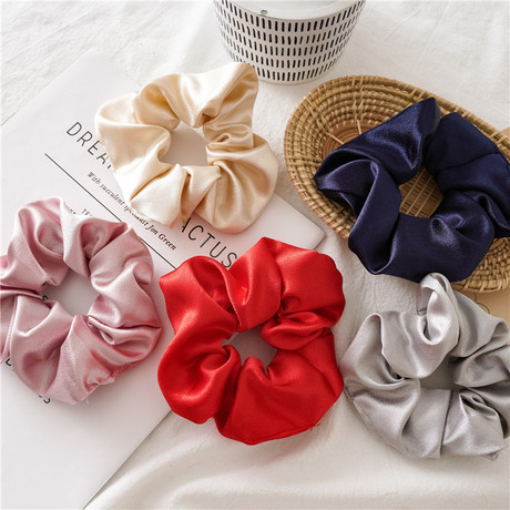 Autumn and winter Japanese and Korean version satin large intestine circle three-state accessory, cross-border European and American style hair band, ladies' versatile updo headwear batch Specification drawing