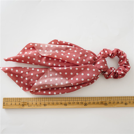 Wholesale of Three-state cross-border European and American new dot Ribbon large Intestine circle women's hair bun, versatile and detachable fabric circle head accessories Specification drawing