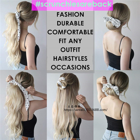 Wholesale of Three-state cross-border European and American new dot Ribbon large Intestine circle women's hair bun, versatile and detachable fabric circle head accessories Application Scenario