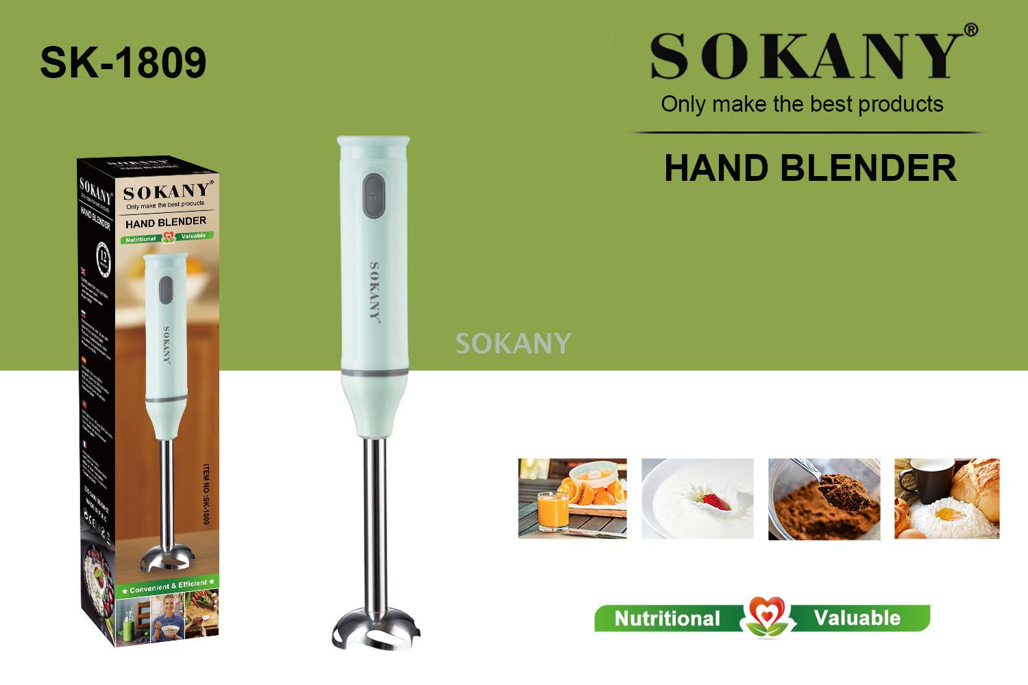 sokany household blender, crushing stick, handheld household multi-functional juice and complementary food blender