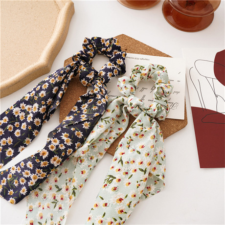 2020 Santai New Sunflower Ribbon Large Intestine Ring Jewelry, European and American women's ponytail Tied Hair Ring Cross-border Fabric Ring Batch details Picture