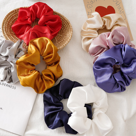 Autumn and winter Japanese and Korean version satin large intestine circle three-state accessory, cross-border European and American style hair band, ladies' versatile updo headwear batch full figure