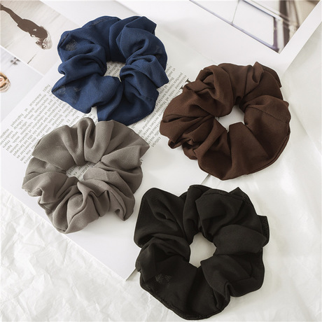 Wholesale of new cross-border Amazon chiffon simple solid color large intestine hair band elastic band fabric hair band accessories Application Scenario