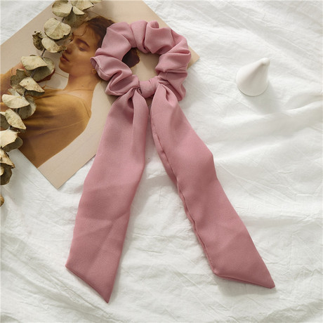 Cross-border new Japanese and Korean version knotted large intestine circle hair band solid color chiffon elastic head circle hair accessory manufacturer Application Scenario