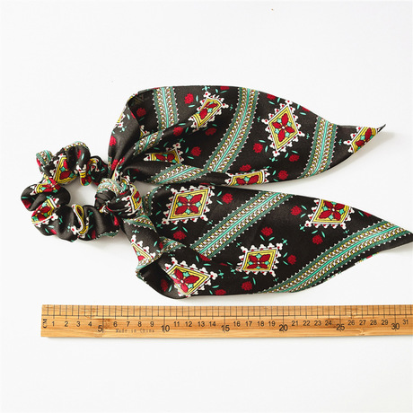 Wholesale of large ribbon hair bands, long fabric bands, silk chains, large intestine bands and ponytail hair accessories from Europe and America Item Picture