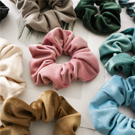 Autumn and winter velvet large intestine circle three-state accessories Cross-border new hair circle women's ponytail tie release circle Headwear manufacturer approval Specification drawing
