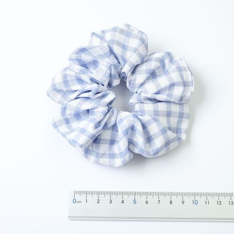 New cross-border Korean version autumn and winter large intestine circle hair band, women's hair tie, checkered fabric elastic hair rope, Yamar Application Scenario