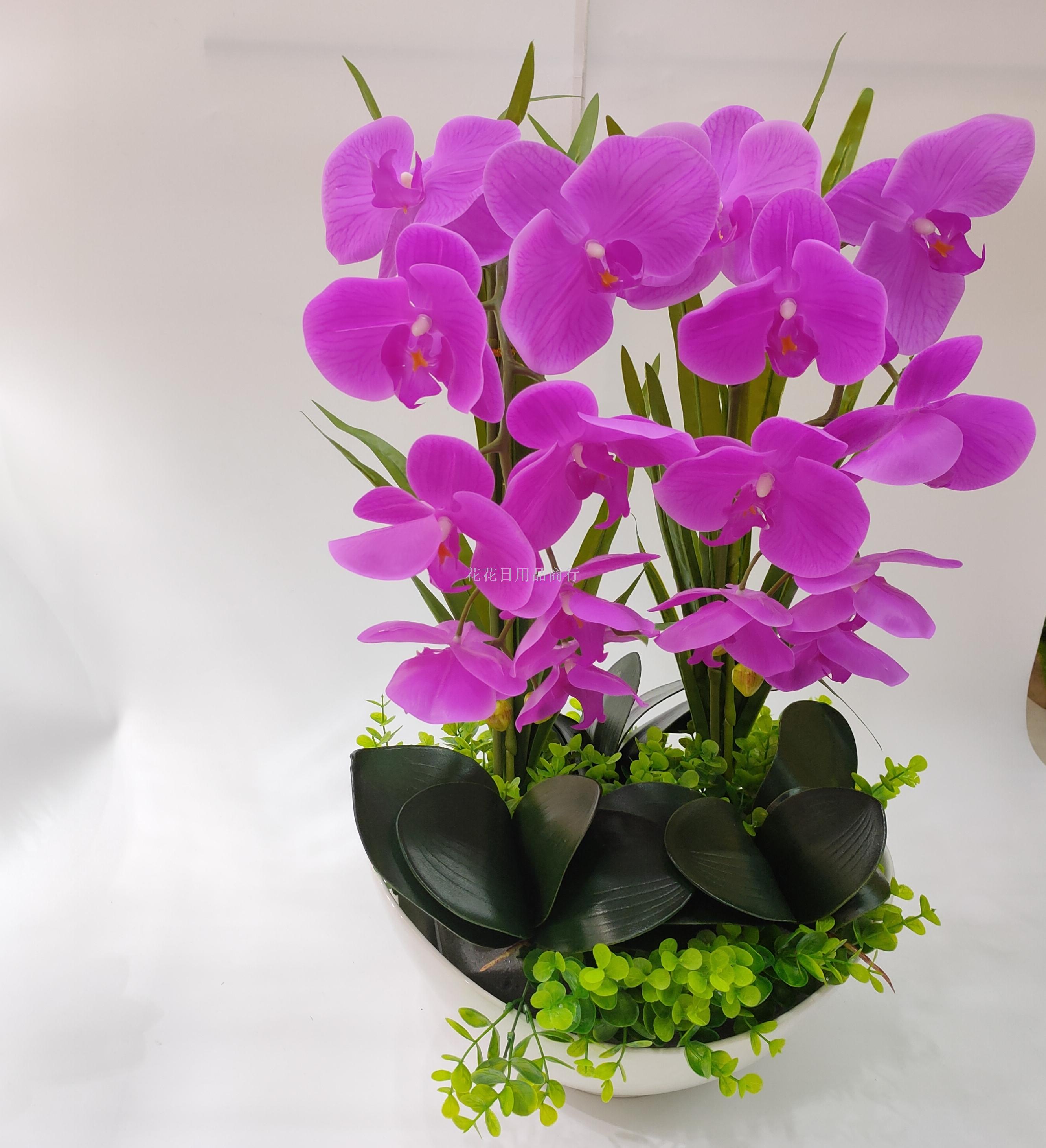 New phalaenopsis simulation flower fake flower potted ceramic decoration integral floral table set