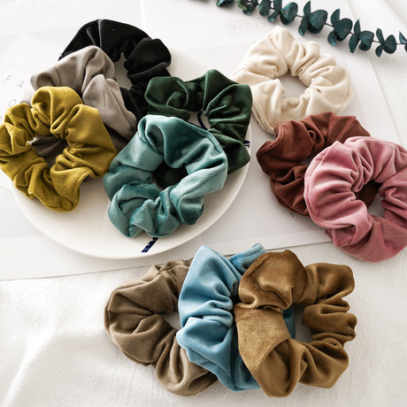 Autumn and winter velvet large intestine circle three-state accessories Cross-border new hair circle women's ponytail tie release circle Headwear manufacturer approval full figure