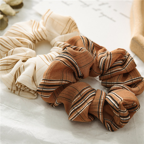 Three States Cross-border Japanese and Korean Edition New Spring and Summer Large Intestine ring, hair band, floral checkered retro women's fabric headband accessory Specification drawing