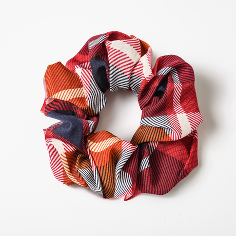Cross-border new creative large intestine circle hair band, checkered fabric head band, high-elasticity hand-tied hair for women's headwear batch Application Scenario