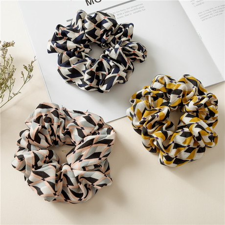 Cross-border new creative large intestine circle hair band, checkered fabric head band, high-elasticity hand-tied hair for women's headwear batch Specification drawing