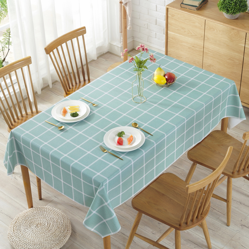 New 20-meter/roll checkered household waterproof tablecloth fabric, a fresh and clean waterproof checkered tablecloth