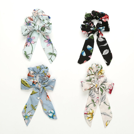 Wholesale factory of 2019 new style ponytail tassel knots, large intestine rings, hair bands, long bow ties, ribbon hair accessories full figure