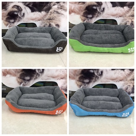 The 2018 new style of Chuang Dog House candy-colored footprint Square bestseller Pet House lamb fleece pet house Specification image