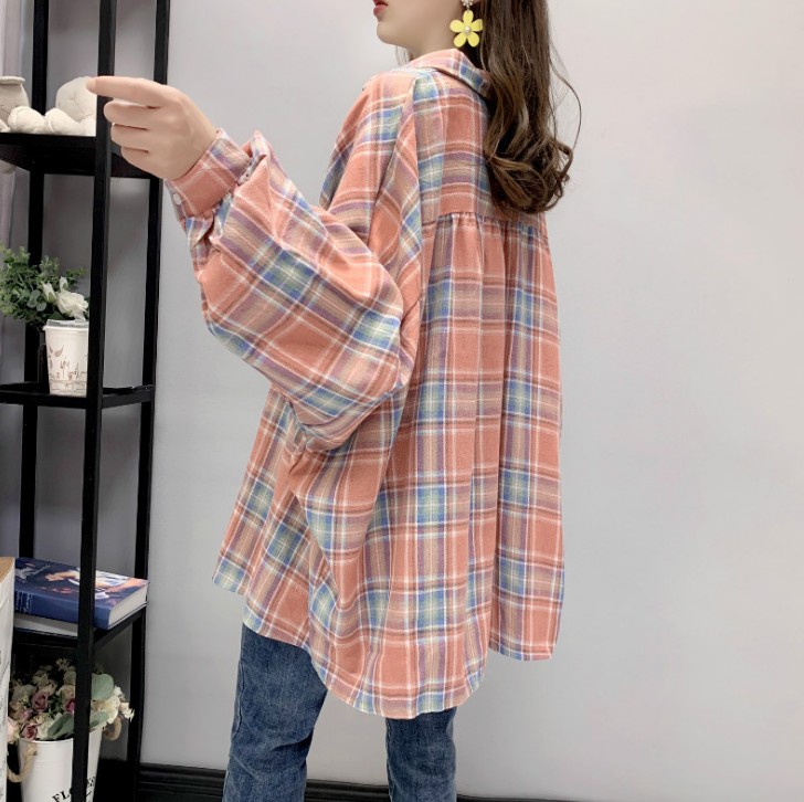 The checkered shirt and avocado green coat for women are very ethereal and have a unique design Item Picture