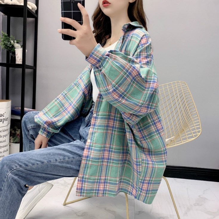 The checkered shirt and avocado green coat for women are very ethereal and have a unique design